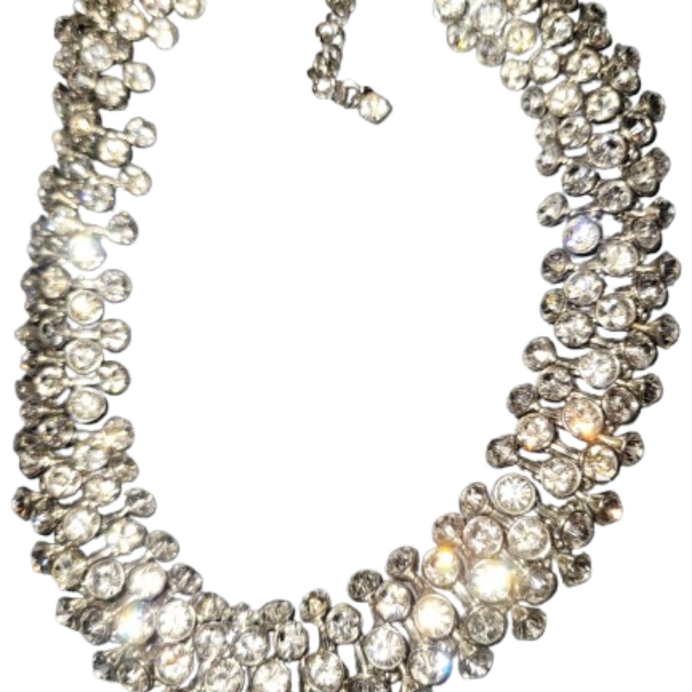Stunning Rhinestone Statement Necklace - image 3